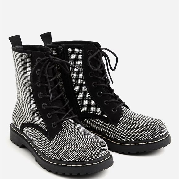 Torrid BETSEY JOHNSON RHINESTONE COMBAT BOOTIE
